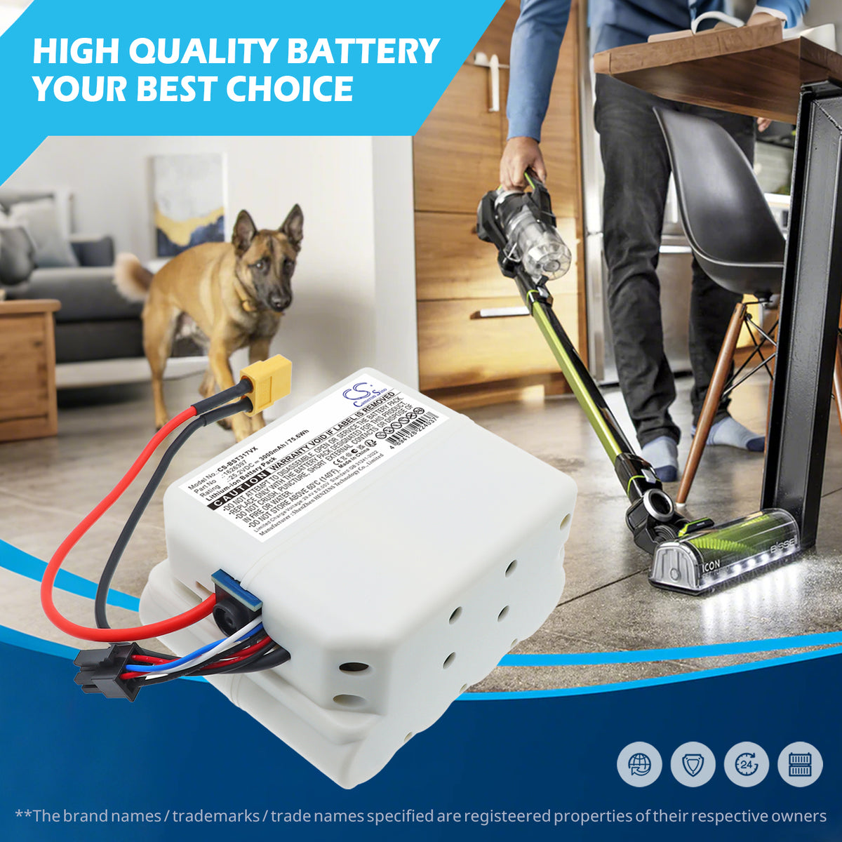Replacement Battery for Bissell 3175+ – Vacuum – 3000mAh / 25.2V