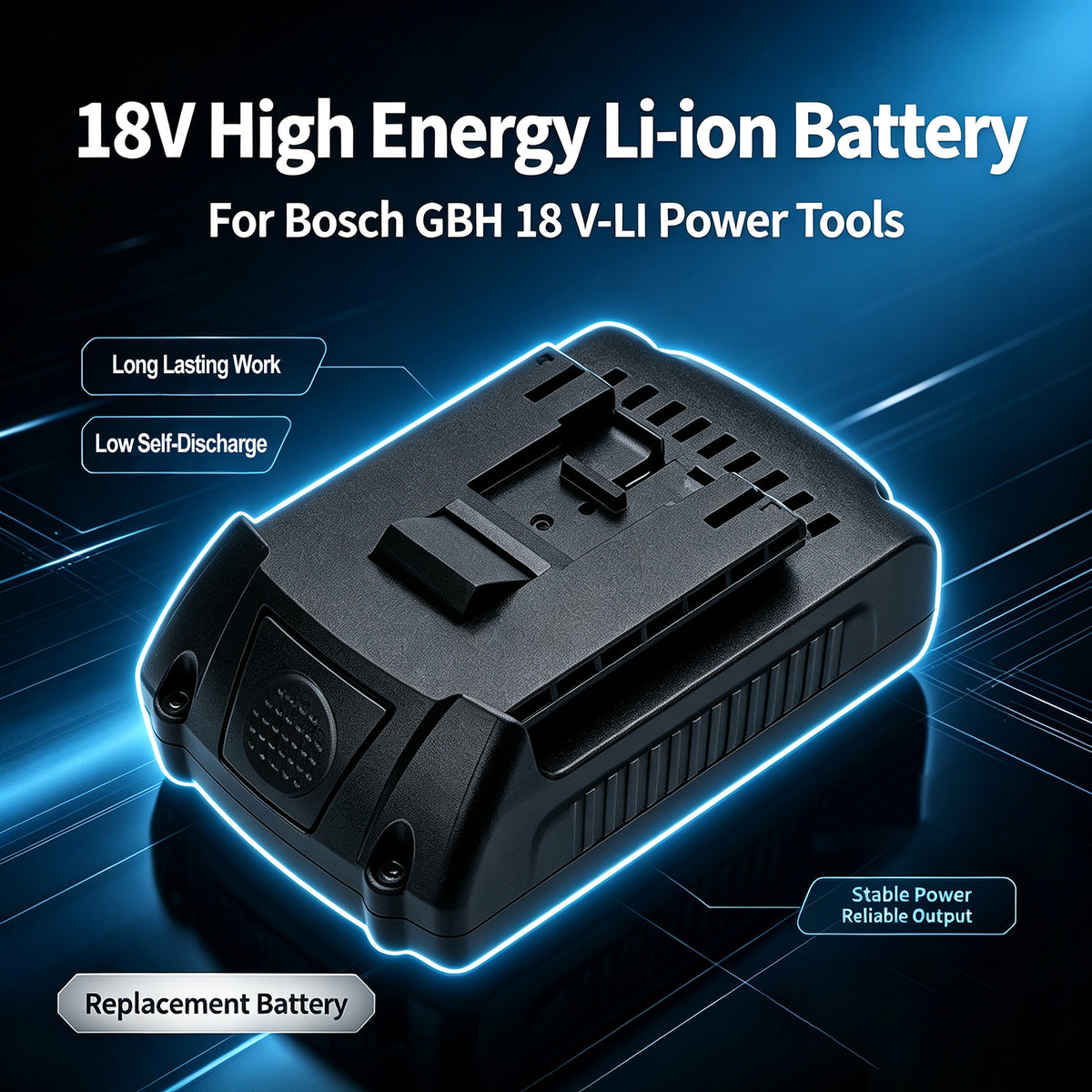 Replacement Battery for Bosch GWS 18 V-LI – Power Tool – 2000mAh / 18V