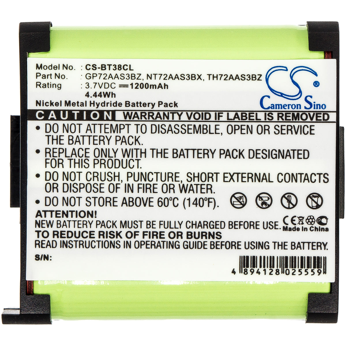 Replacement Battery for Southwestern Bell | SBC | Sony | RCA | GP | Sanik | Radio Shack | GE S60521 – Cordless Phone – 1200mAh / 3.6V