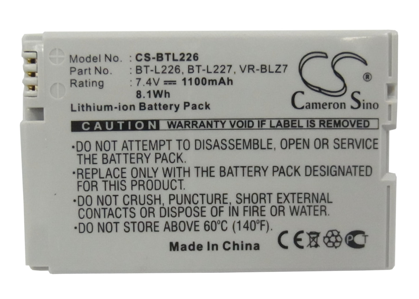 Replacement Battery for Sharp VL-Z5 – Camera – 1100mAh / 7.4V - image 5