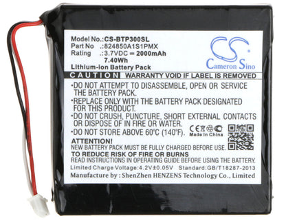 Replacement Battery for Blaupunkt  TravelPilot TP300 – GPS, Navigator – 2000mAh / 7.40Wh / 3.7V