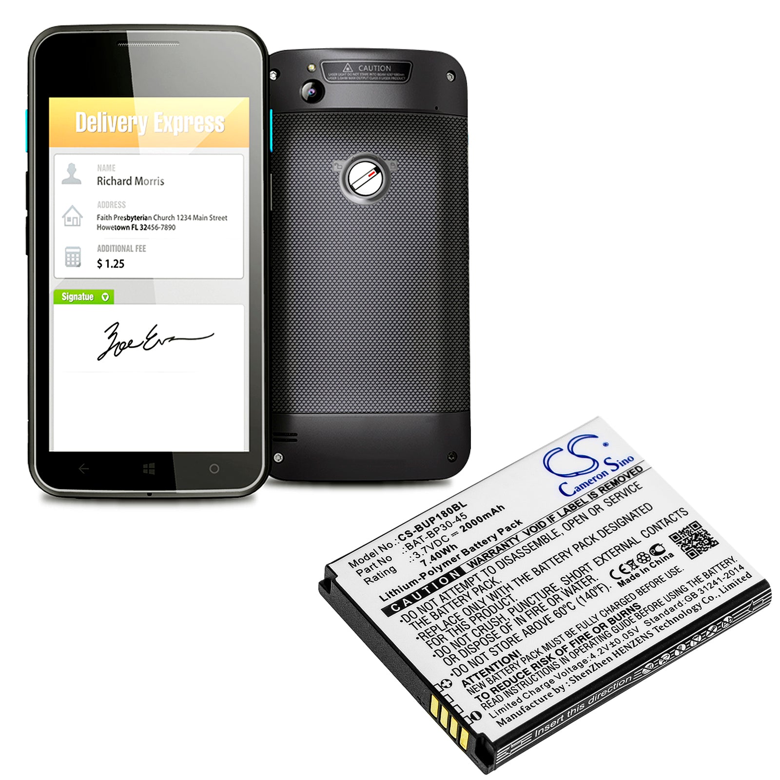 Replacement Battery for BlueBird BP30 – Barcode Scanner – 2000mAh / 3.7V - image 4
