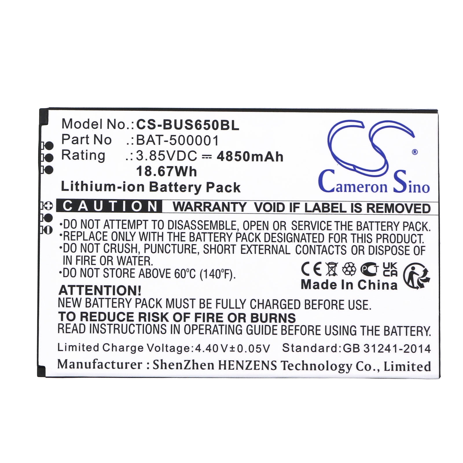Replacement Battery for BlueBird Pidion SF6510 – Barcode Scanner – 4850mAh / 3.85V - image 3