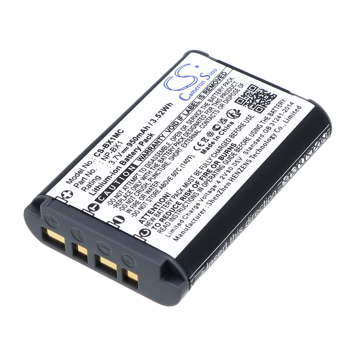 Replacement Battery for Sony CX405 Handycam – Camera – 950mAh / 3.7V