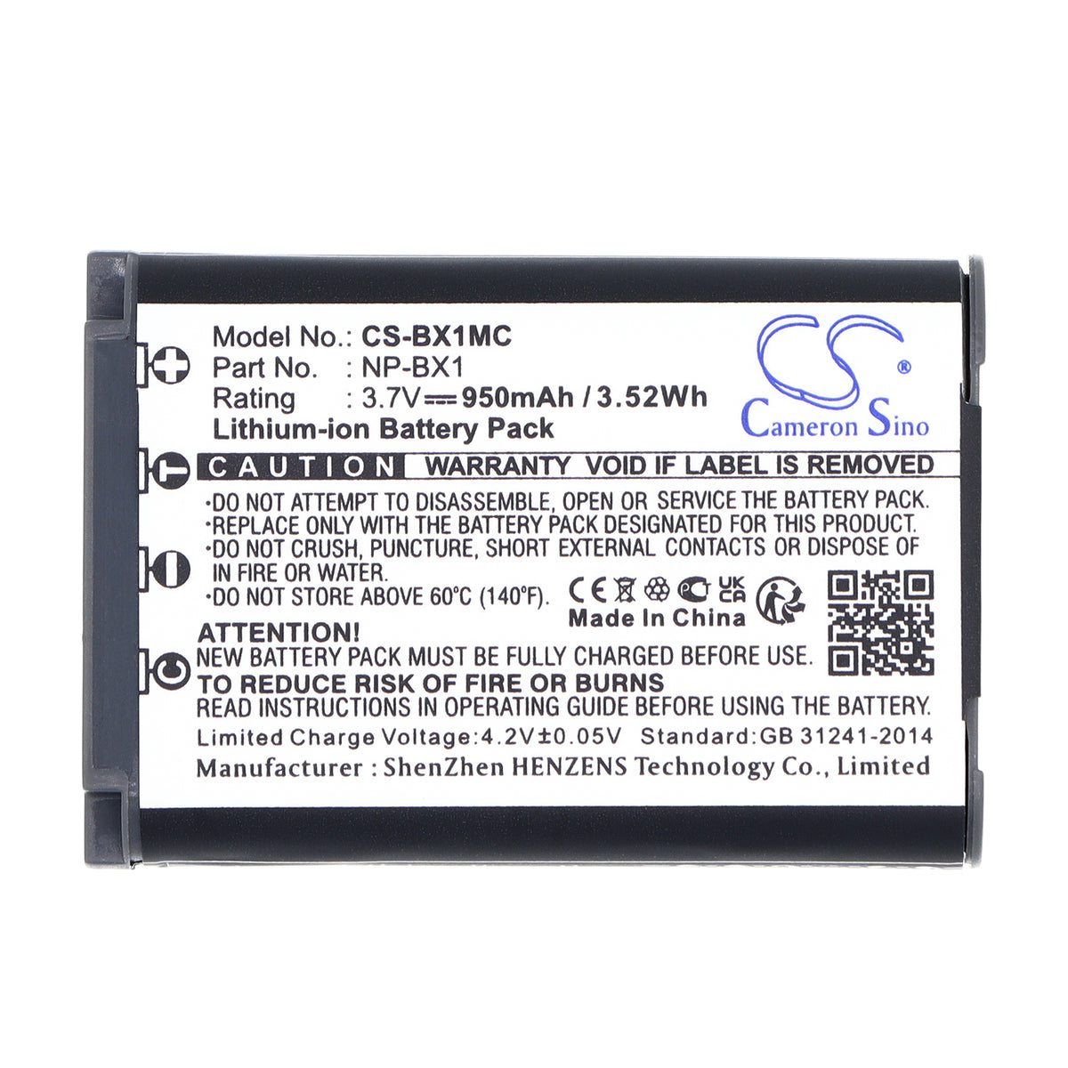 Replacement Battery for Sony CX405 Handycam – Camera – 950mAh / 3.7V