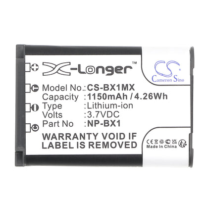Replacement Battery for Sony CX405 Handycam – Camera – 1150mAh / 3.7V