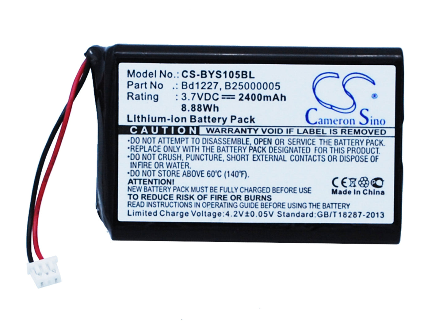Replacement Battery for Ingenico  B40160100 – Barcode Scanner – 2400mAh / 8.88Wh / 3.7V