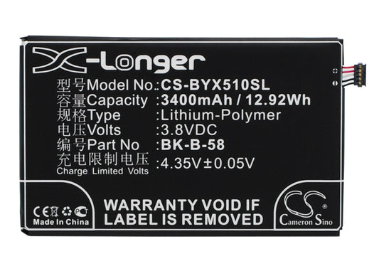 Replacement Battery for BBK VIVO X510W – Mobile, SmartPhone – 3400mAh / 3.8V