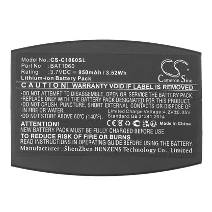 Replacement Battery for 3M  C1060 – Wireless Headset – 950mAh / 3.52Wh / 3.7V