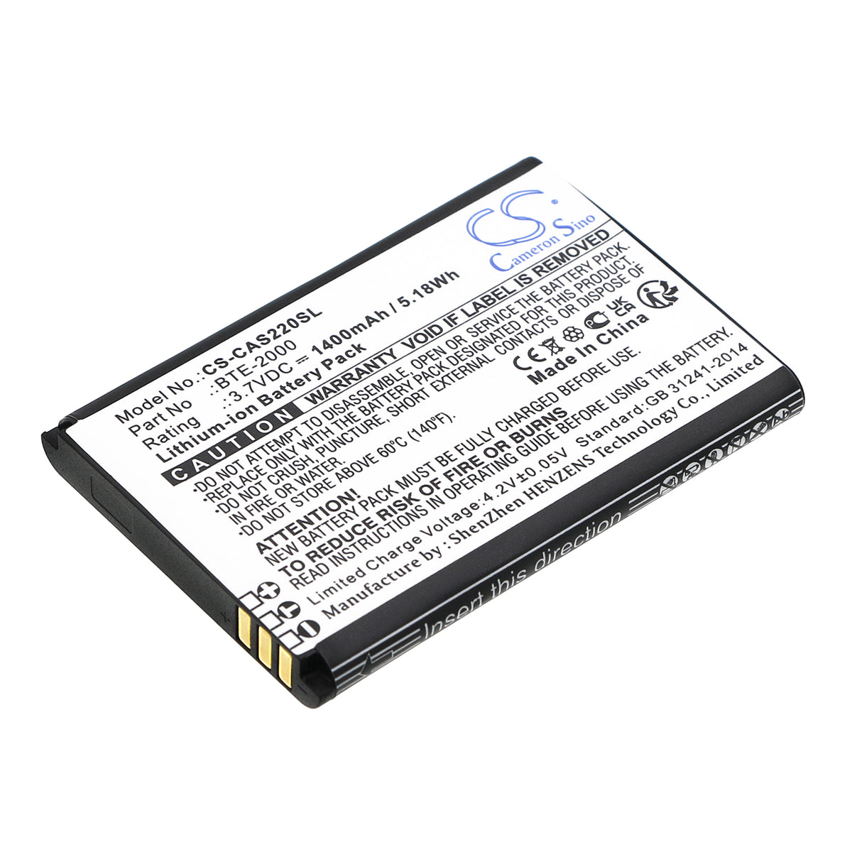 Replacement Battery for CATERPILLAR | CAT CAT S22 – Mobile, SmartPhone – 1400mAh / 3.7V