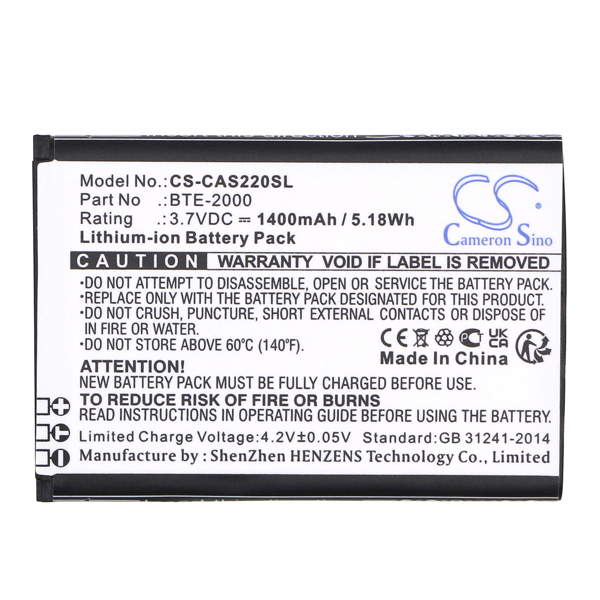 Replacement Battery for CATERPILLAR | CAT CAT S22 – Mobile, SmartPhone – 1400mAh / 3.7V