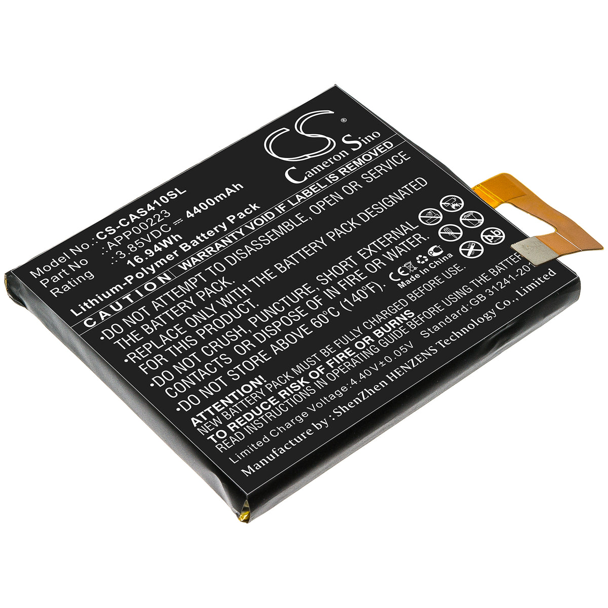Replacement Battery for CATERPILLAR | CAT CAT S41 – Mobile, SmartPhone – 4400mAh / 3.85V