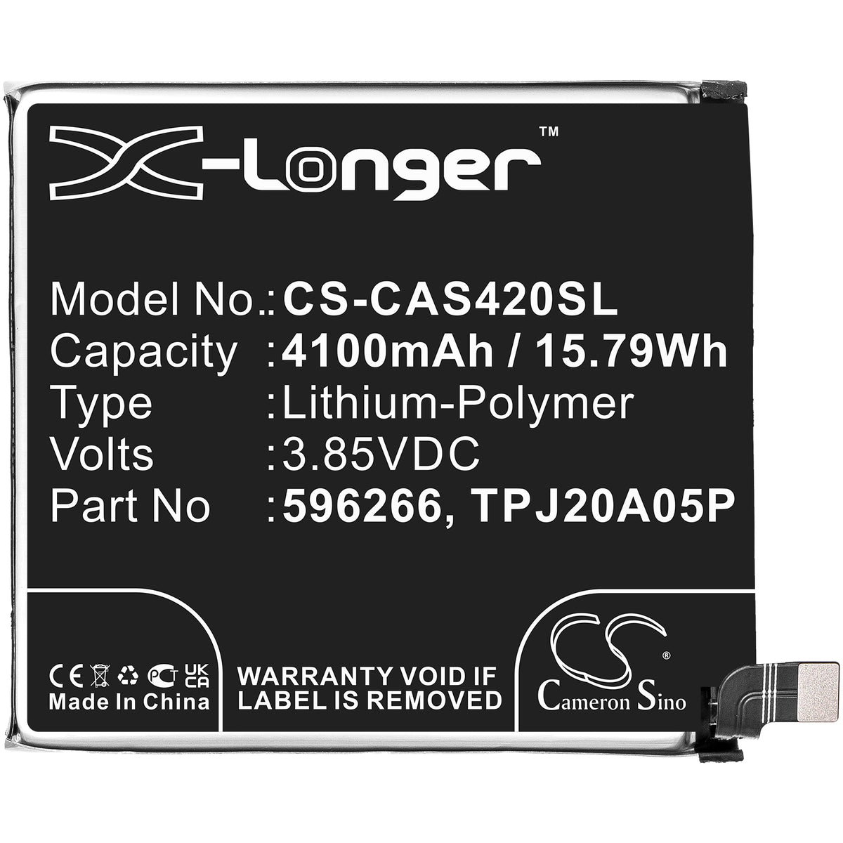 Replacement Battery for CAT | CATERPILLAR S42 – Mobile, SmartPhone – 4100mAh / 3.85V