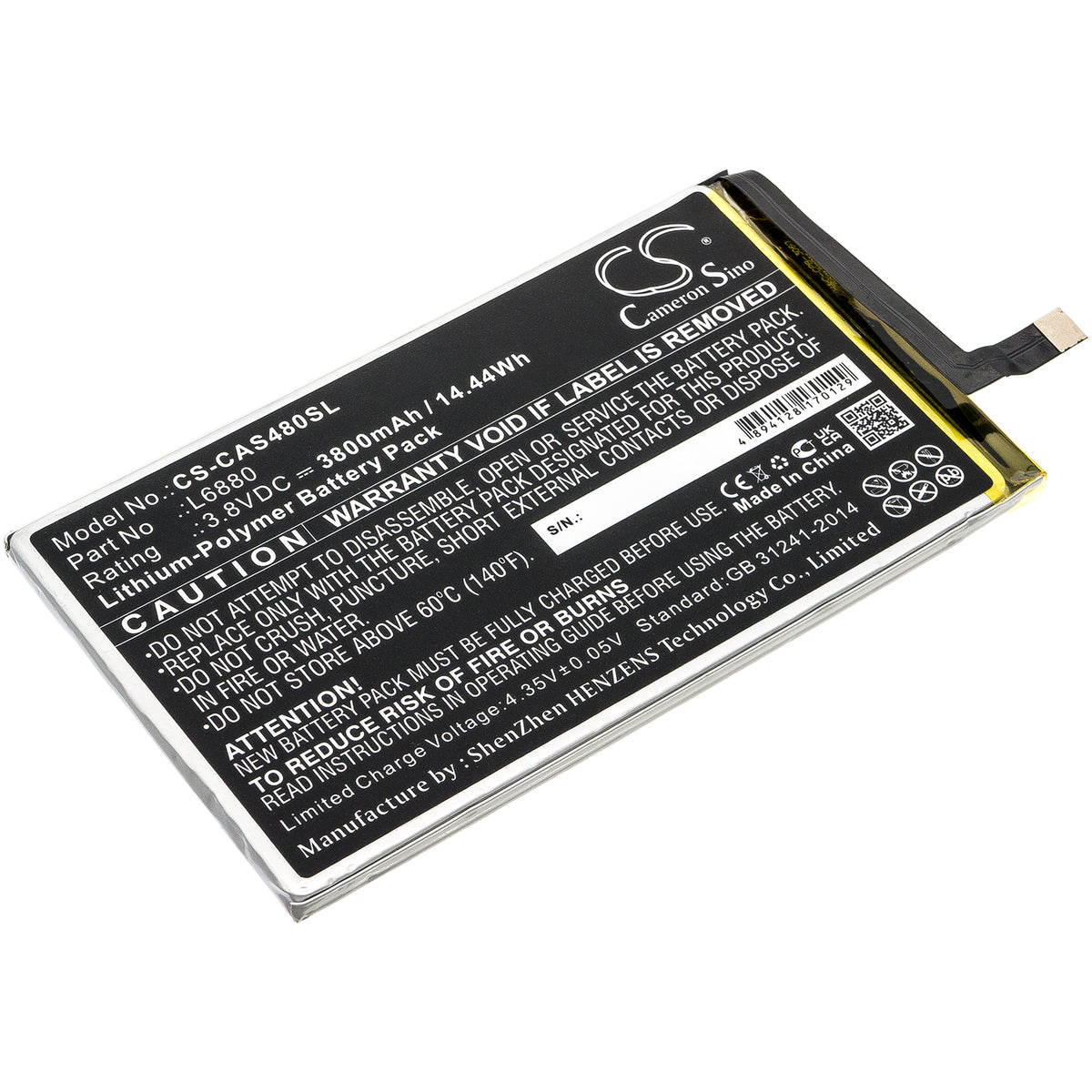 Replacement Battery for CAT | CATERPILLAR | Sprint S48C – Mobile, SmartPhone – 3800mAh / 3.8V