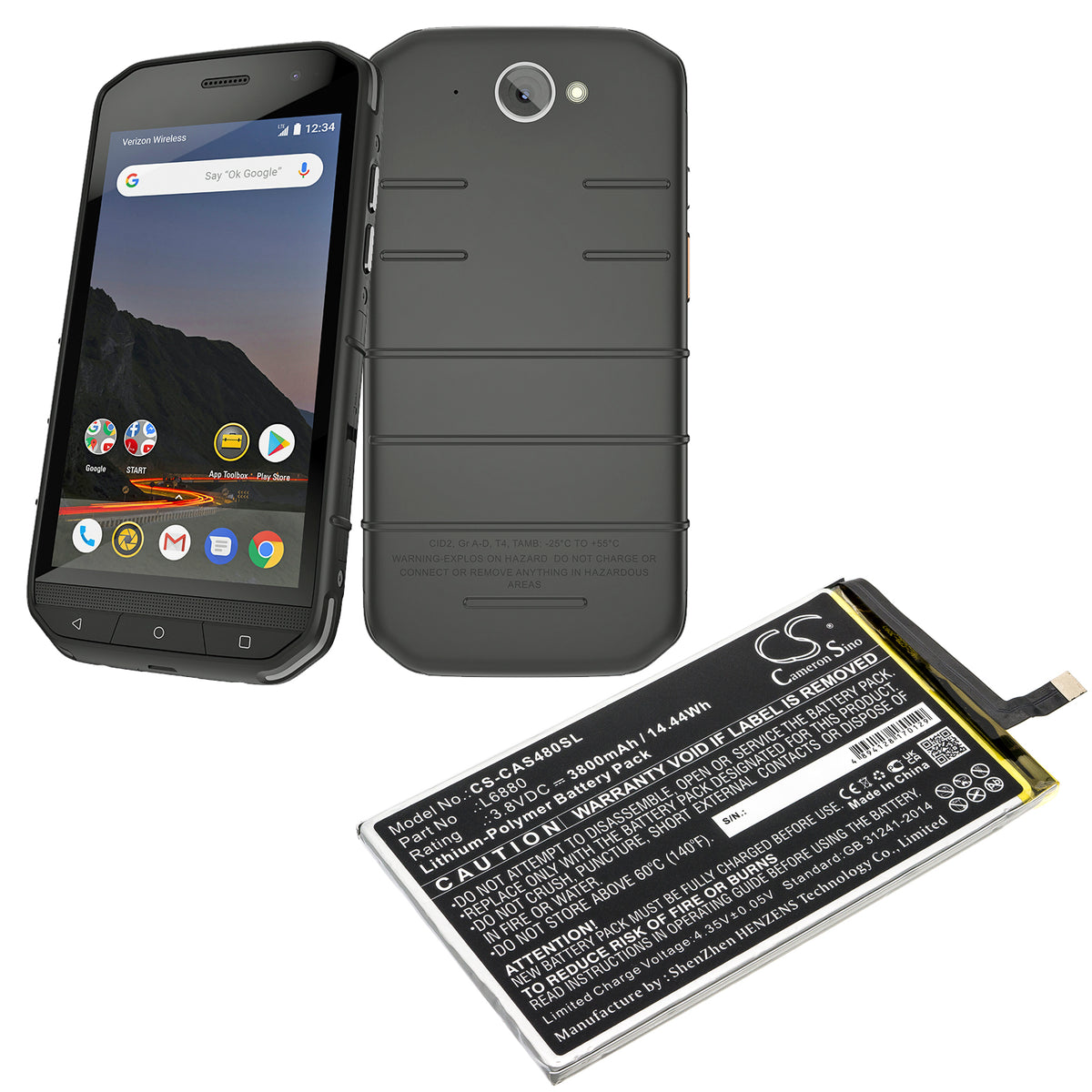 Replacement Battery for CAT | CATERPILLAR | Sprint S48C – Mobile, SmartPhone – 3800mAh / 3.8V