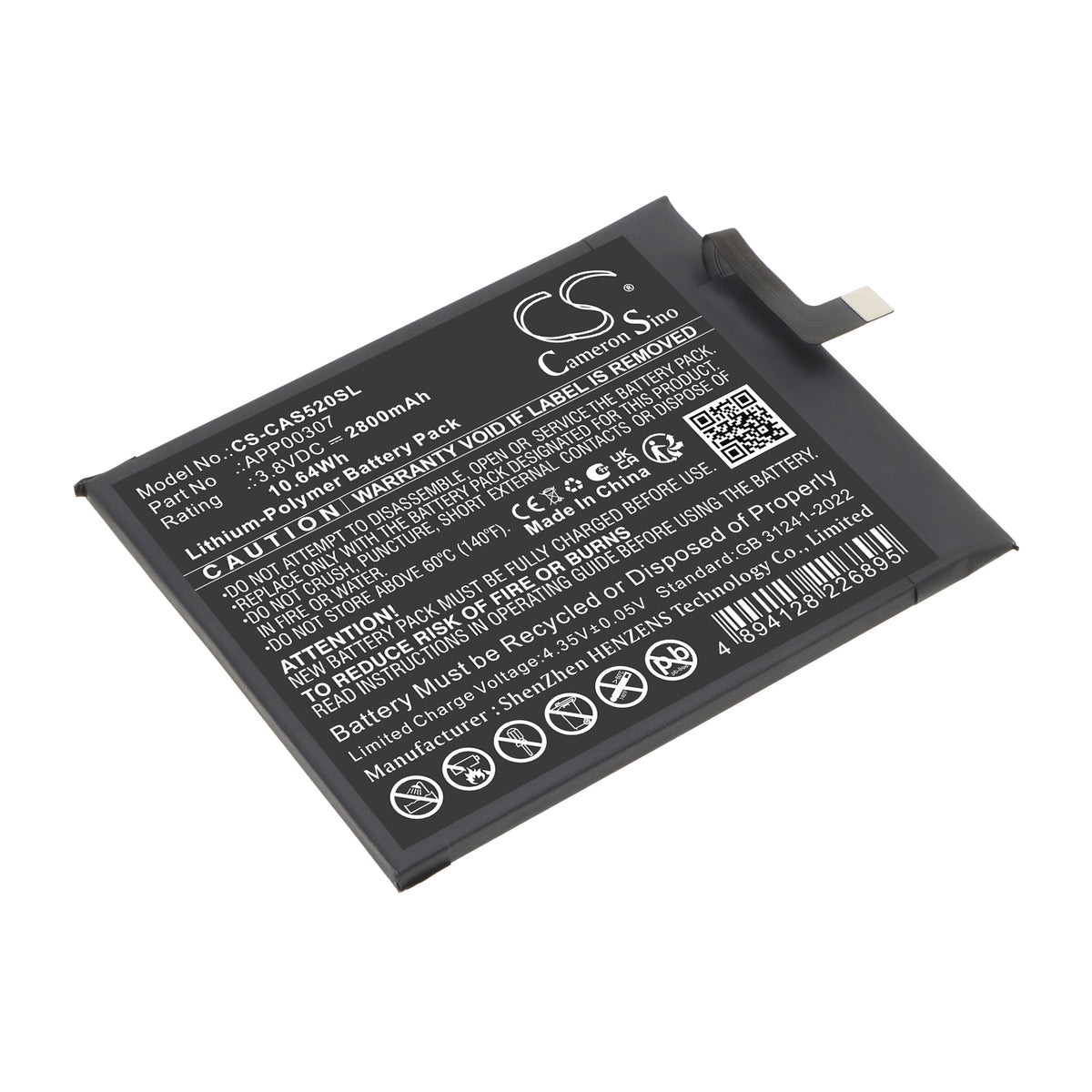 Replacement Battery for CATERPILLAR | CAT CAT S52 – Mobile, SmartPhone – 2800mAh / 3.8V