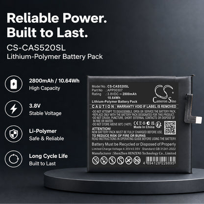 Replacement Battery for CATERPILLAR | CAT CAT S52 – Mobile, SmartPhone – 2800mAh / 3.8V