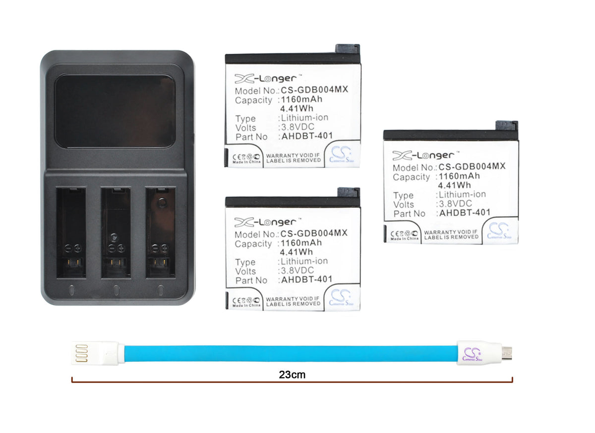 Replacement Battery for GoPro Hero 4 – Cosmetic Mirror