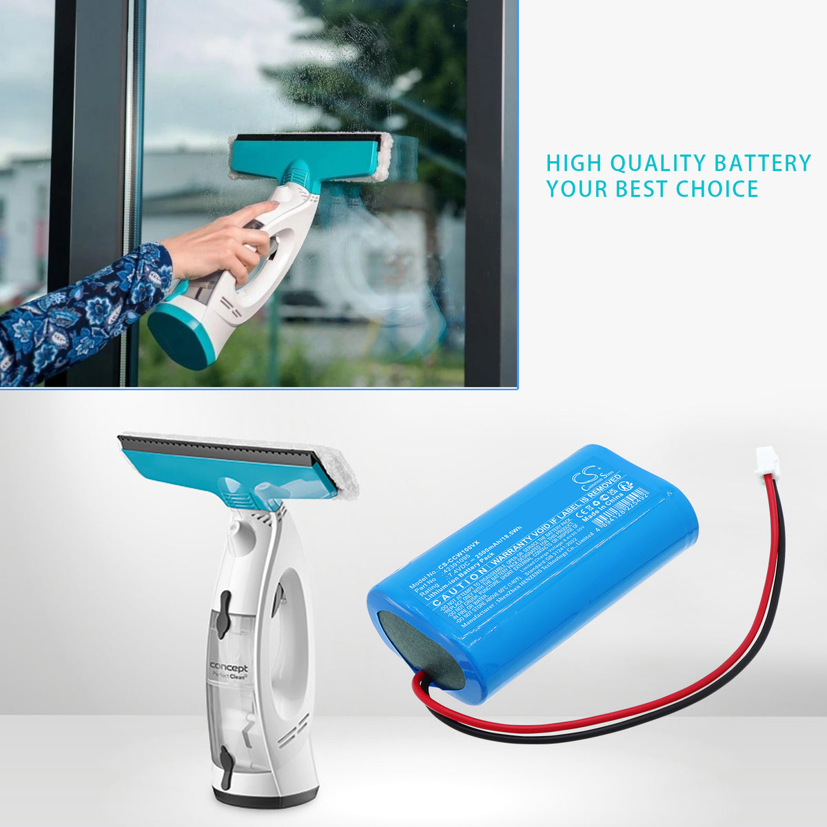 Replacement Battery for Concept CW1000 – Vacuum – 2500mAh / 7.4V