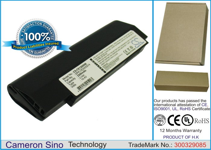 Replacement Battery for Everex CE1200V – Notebook, Laptop – 2200mAh / 14.4V - image 1