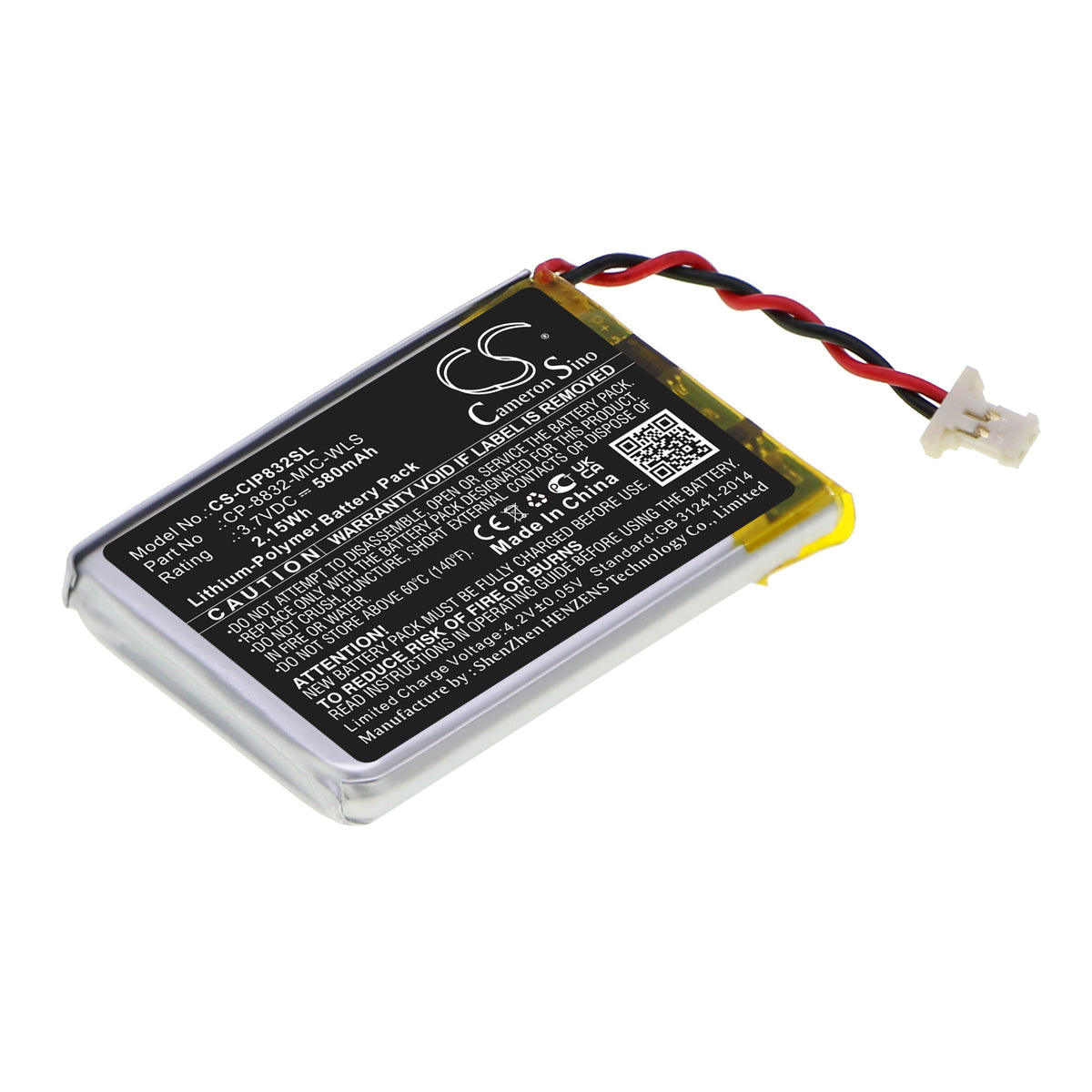 Replacement Battery for Cisco CP-8832 Wireless Expansion Microphone – Communication & Conferencing – 580mAh / 3.7V