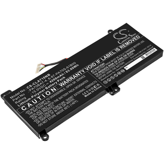 Replacement Battery for Clevo | Powerspec | Wooking | Schenker | Hasee PA71HS – Notebook, Laptop – 4200mAh / 15V