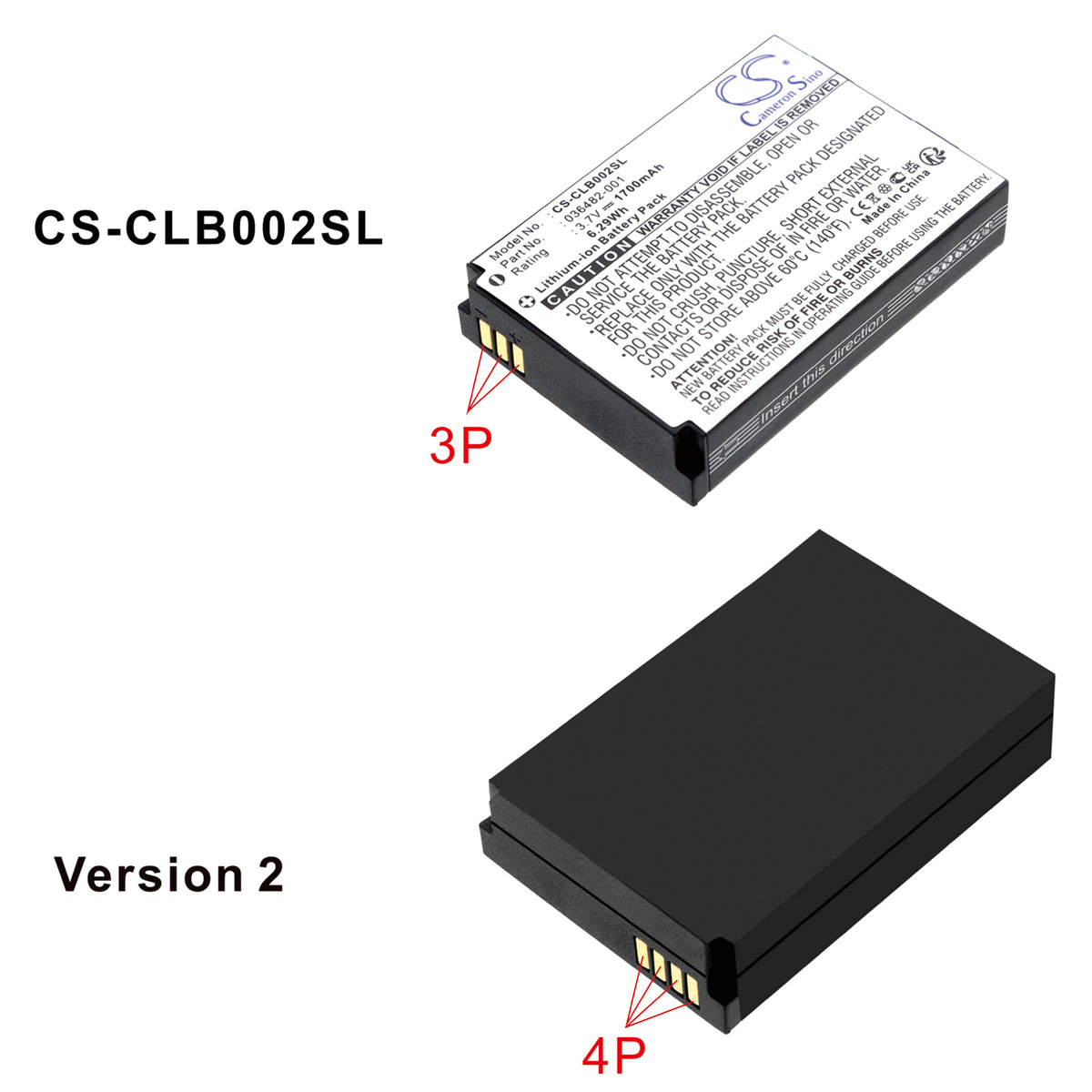 Replacement Battery for Columbia Omni-Heat – Heated Clothes – 1700mAh / 3.7V