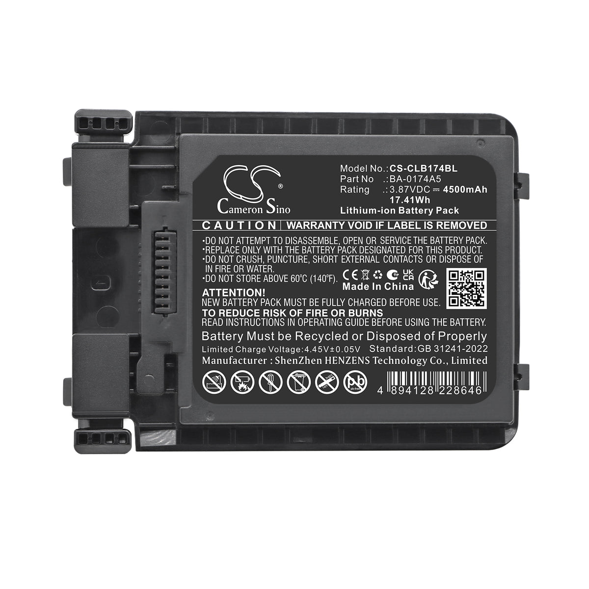 Replacement Battery for CipherLAB R25 – Barcode Scanner – 4500mAh / 3.87V