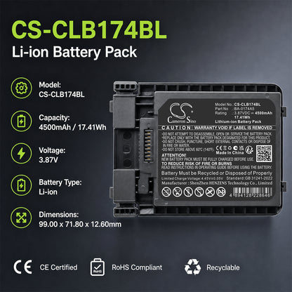 Replacement Battery for CipherLAB R25 – Barcode Scanner – 4500mAh / 3.87V