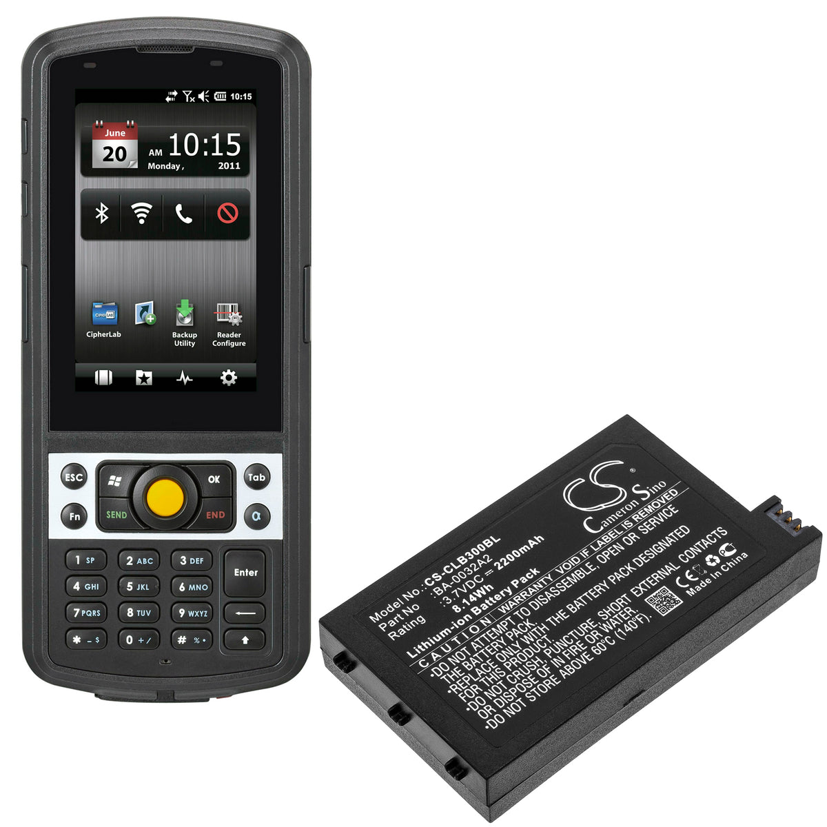 Replacement Battery for CipherLab CP30 – Barcode Scanner – 2200mAh / 3.7V