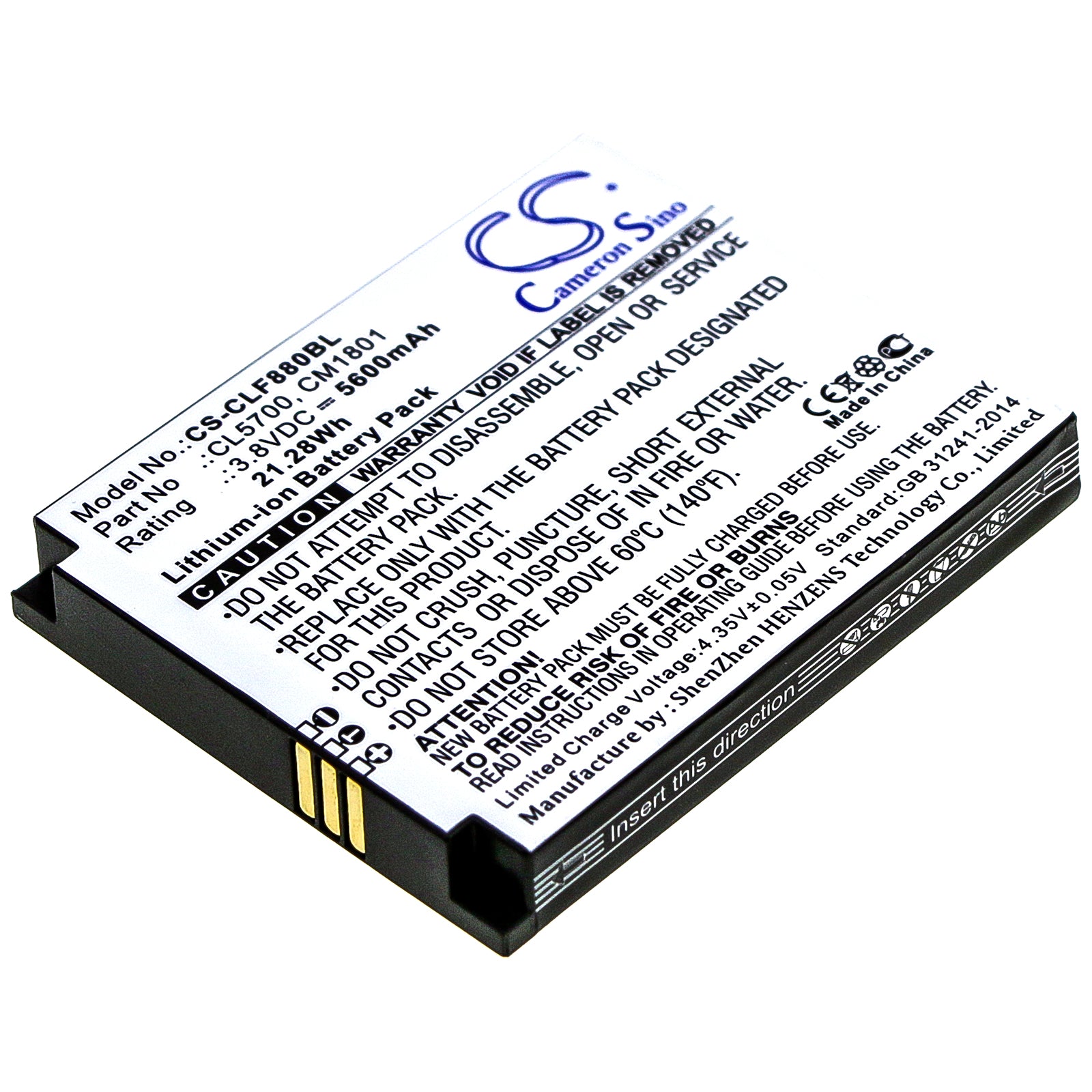 Replacement Battery for Cilico F880 – Barcode Scanner – 5600mAh / 3.8V - image 1