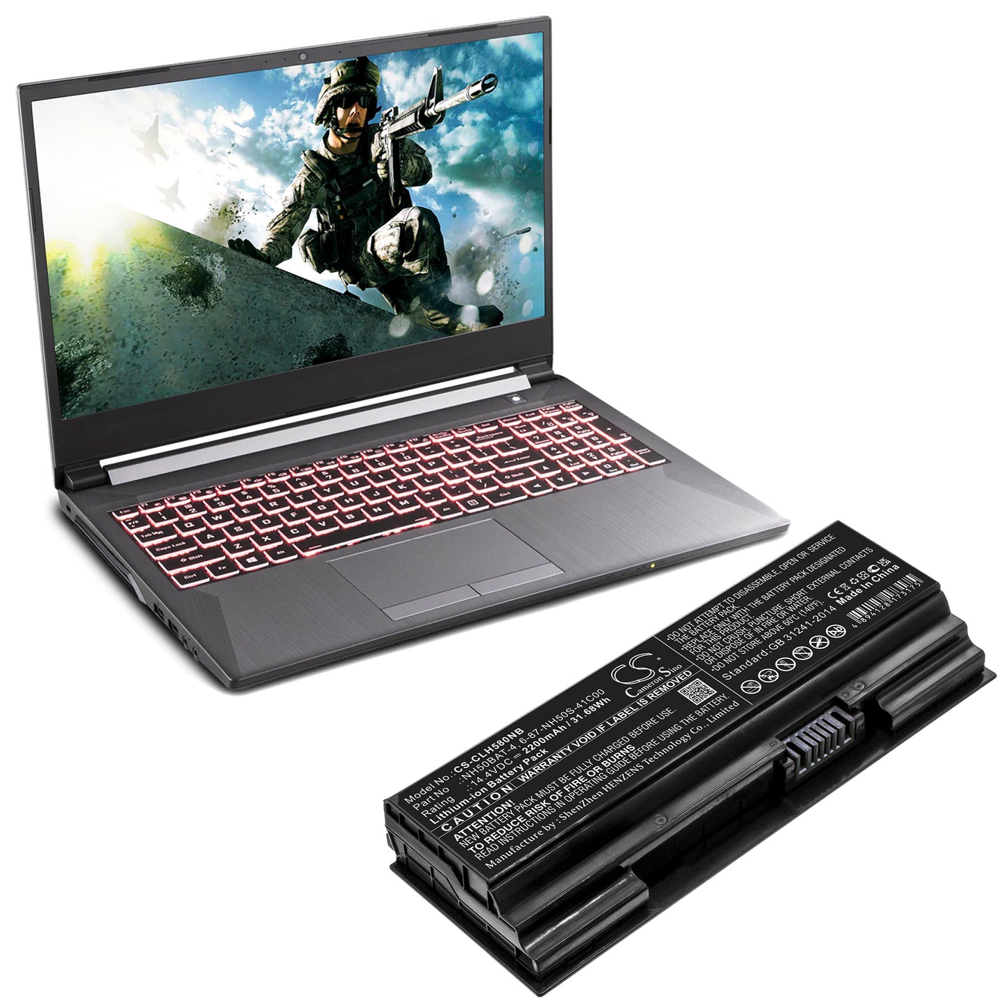 Replacement Battery for Aorus | Shinelon | Clevo | Sager | Medion | Gigabyte | Mifcom | Hasee | Systemax 7 KB – Notebook, Laptop – 2200mAh / 14.4V - image 4