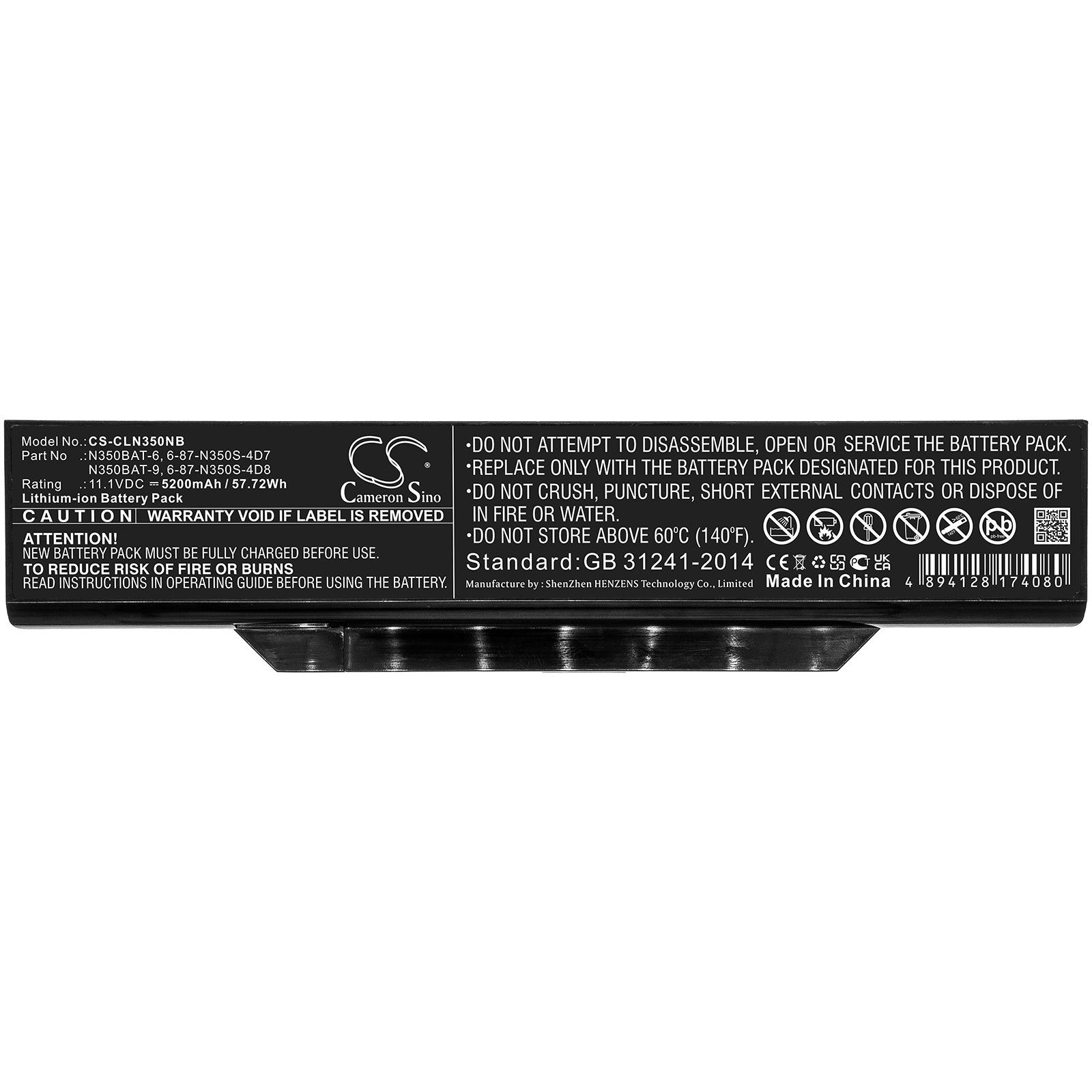 Replacement Battery for Clevo N350DV – Notebook, Laptop – 5200mAh / 11.1V - image 3