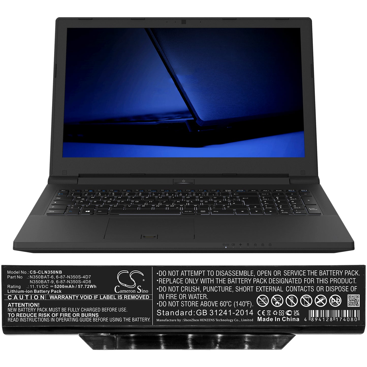 Replacement Battery for Clevo N350DV – Notebook, Laptop – 5200mAh / 11.1V - image 4