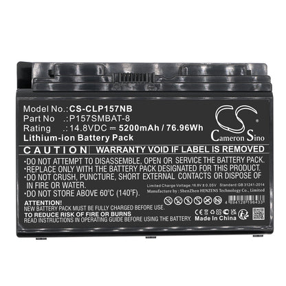 Replacement Battery for Hasee  K780E – Notebook, Laptop – 5200mAh / 76.96Wh / 14.8V