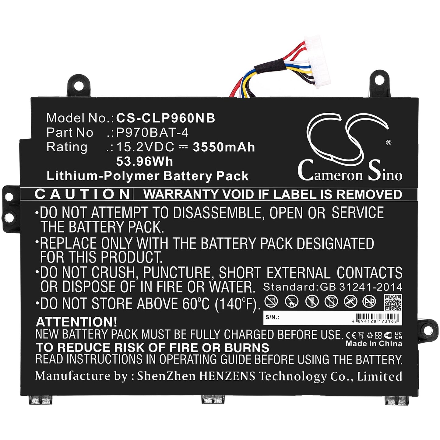 Replacement Battery for Mifcom  SG6 i7 RTX 2060(P960RD) – Notebook, Laptop – 3550mAh / 53.96Wh / 15.2V