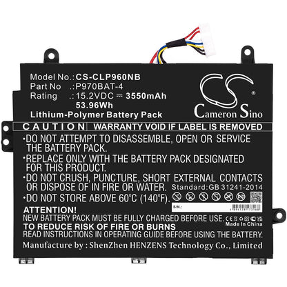 Replacement Battery for Schenker  Key 16 – Notebook, Laptop – 3550mAh / 53.96Wh / 15.2V