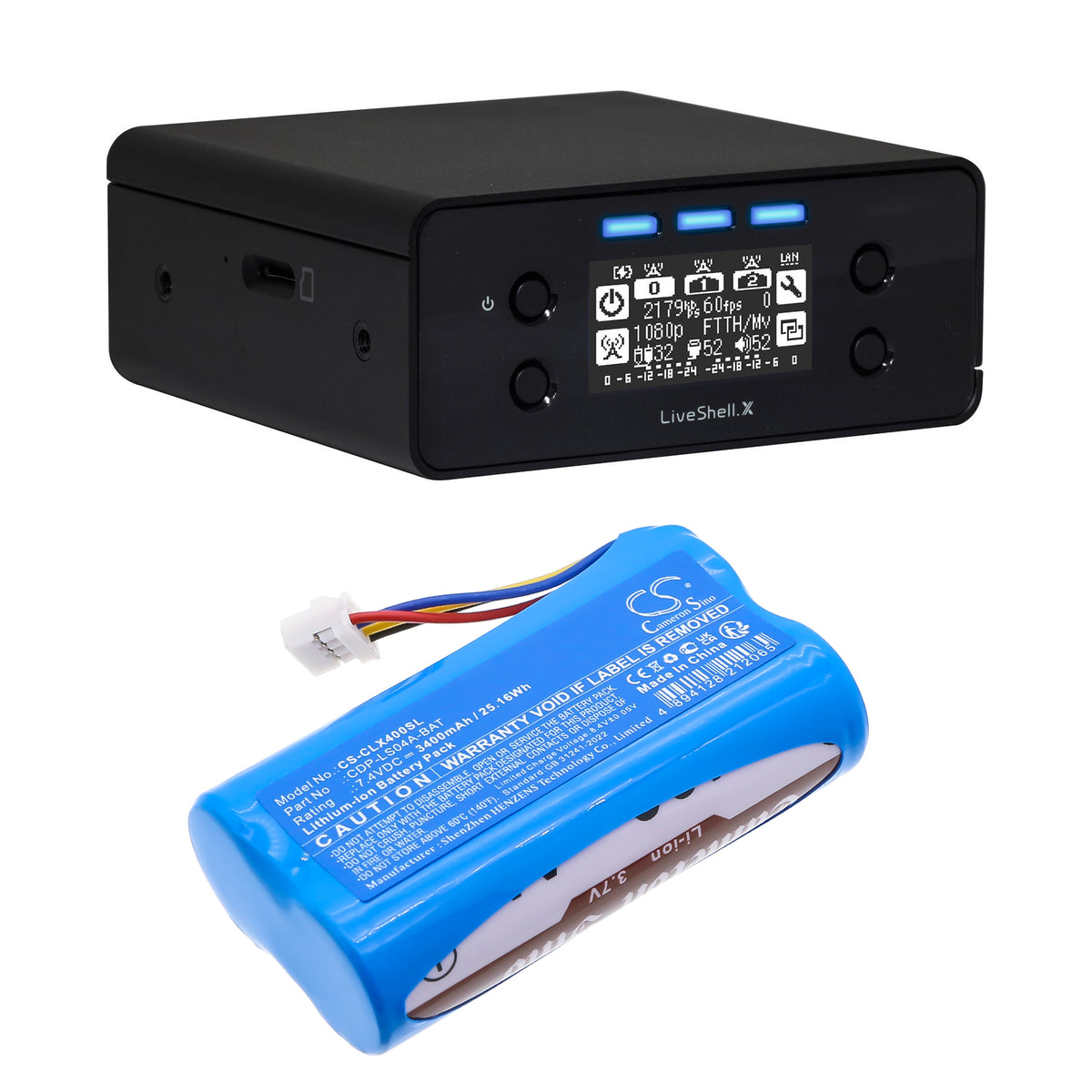 Replacement Battery for Cerevo LiveShell X Encoder – Transmitters & Receiver – 3400mAh / 7.4V