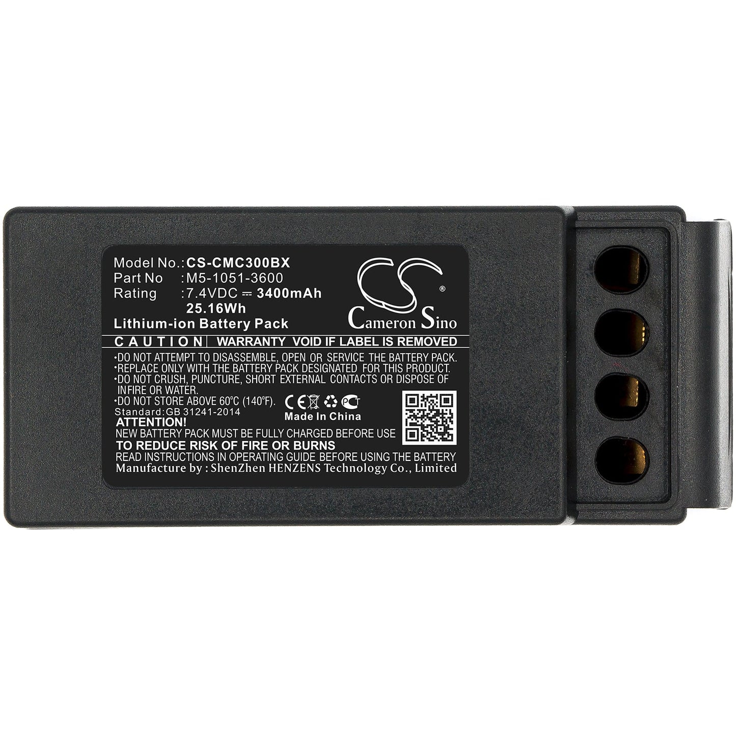 Replacement Battery for Cavotec  M9-1051-3600 EX – Crane Remote Control – 3400mAh / 25.16Wh / 7.4V