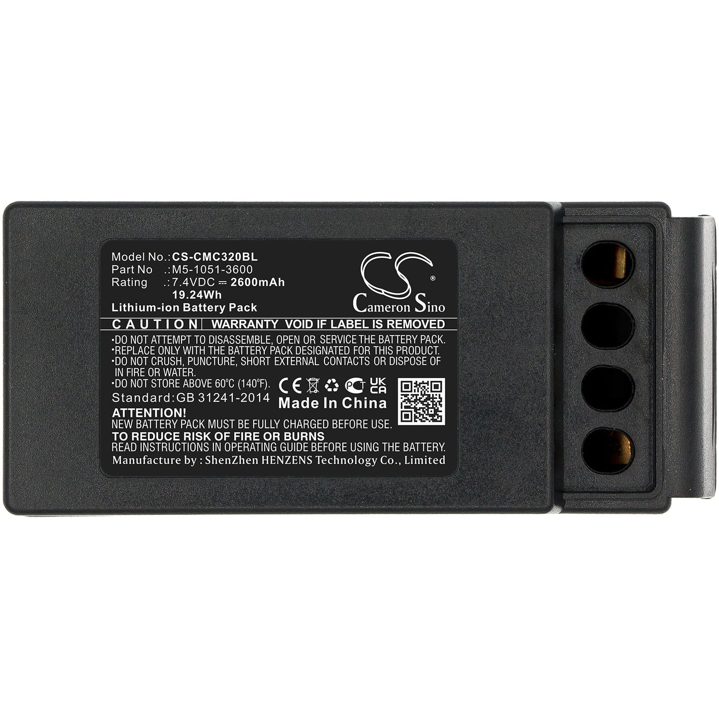 Replacement Battery for Cavotec  M9-1051-3600 EX – Crane Remote Control – 2600mAh / 19.24Wh / 7.4V