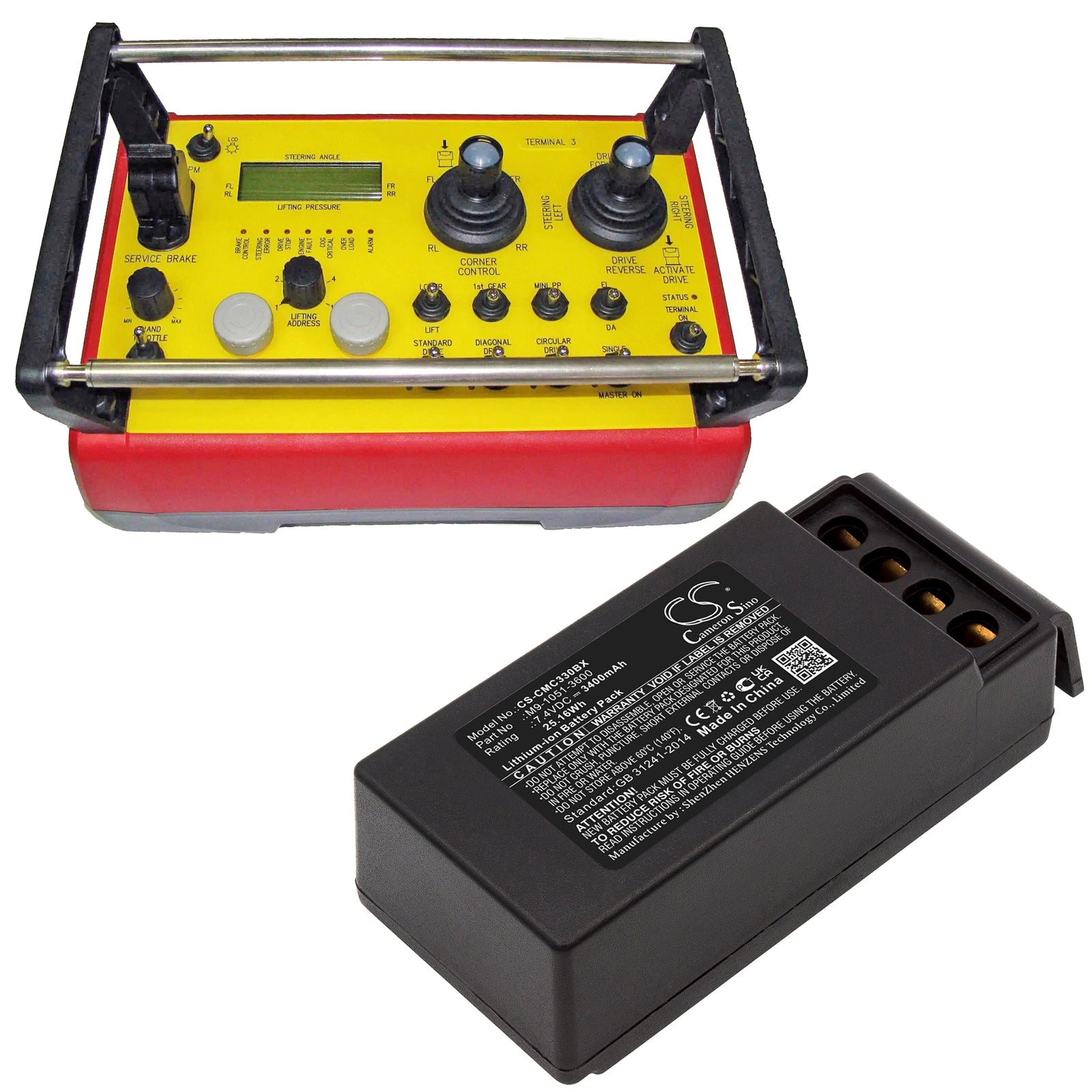 Replacement Battery for Cavotec MC3300 – Crane Remote Control – 3400mAh / 7.4V - image 5