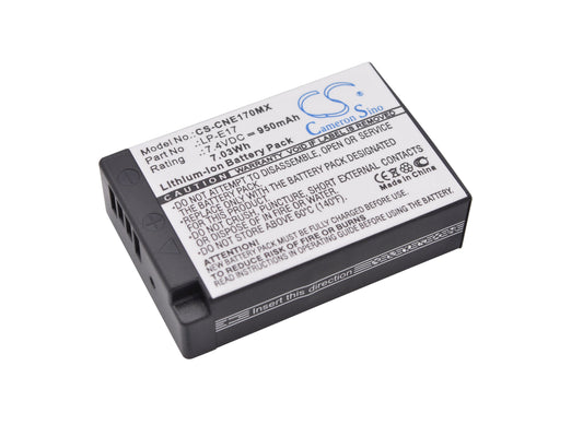 Replacement Battery for Canon  EOS 200D – Camera – 950mAh / 7.03Wh / 7.4V