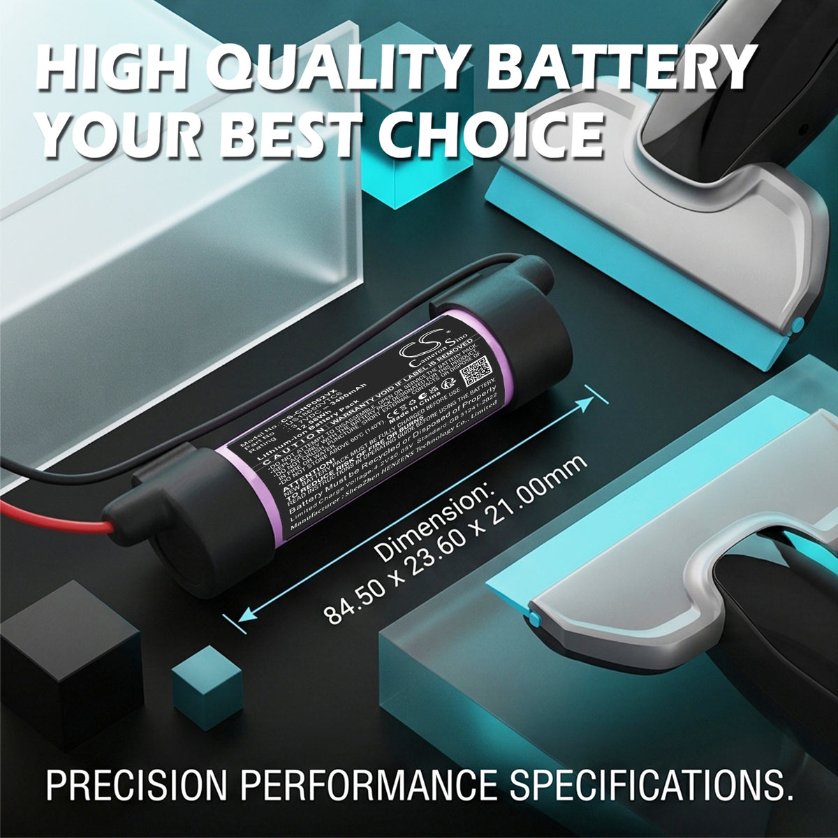 Replacement Battery for Cecotec Conga PopStar Glass Titanium – Vacuum – 3400mAh / 3.7V