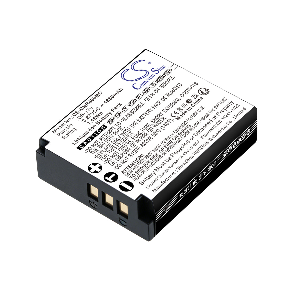 Replacement Battery for Ricoh GR IV – Camera – 1850mAh / 3.87V