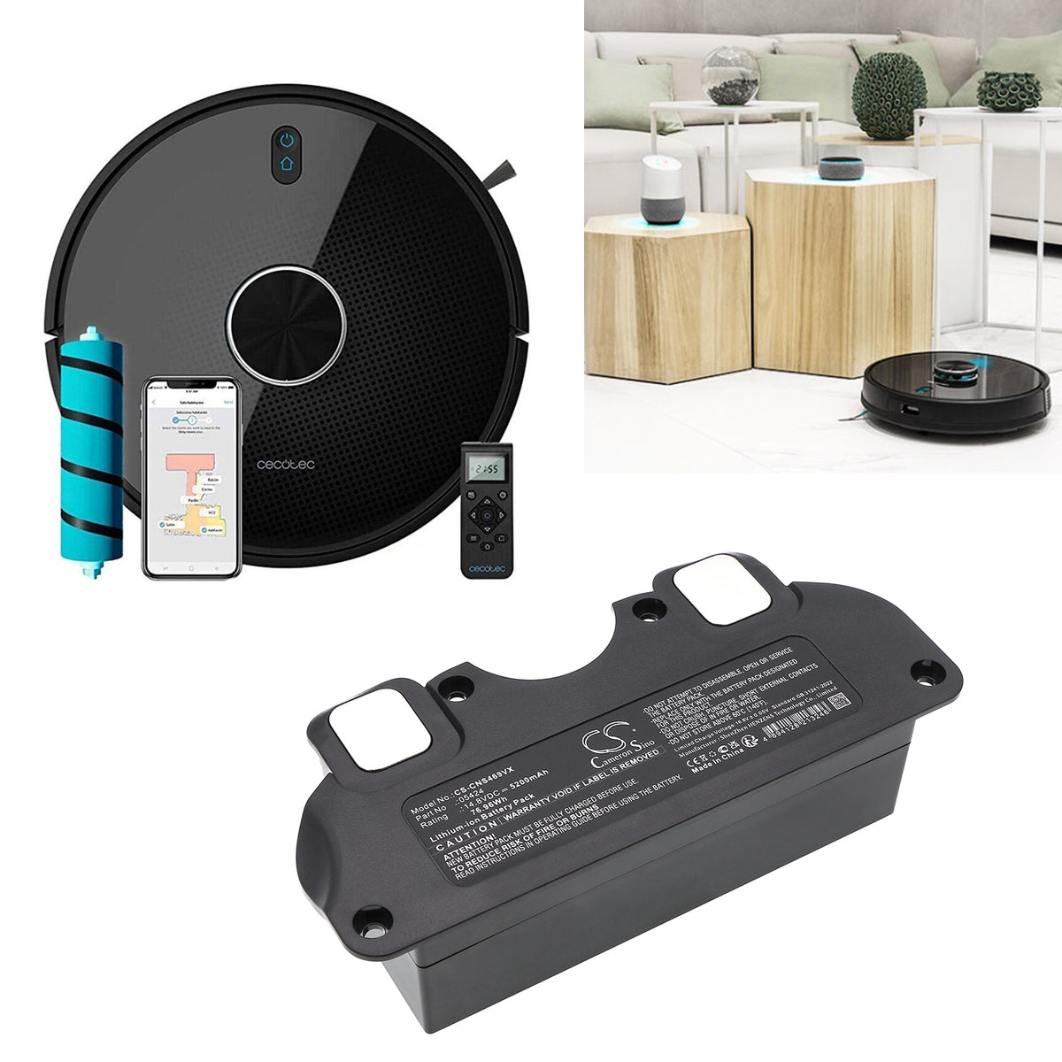 Replacement Battery for Cecotec Conga 4090 – Vacuum – 5200mAh / 14.8V