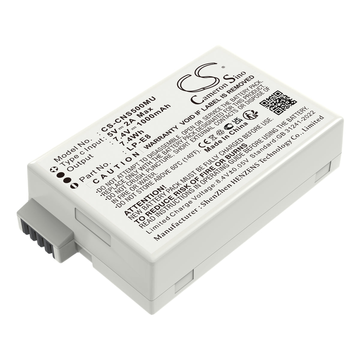 Replacement Battery for Canon EF-S – Camera – 1000mAh / 7.4V