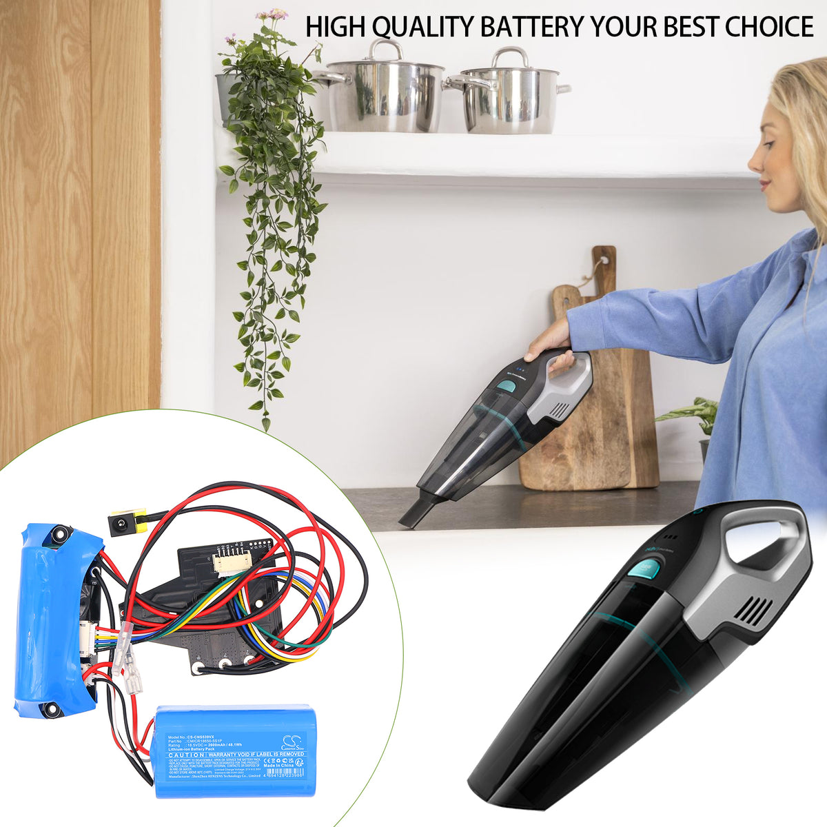 Replacement Battery for Cecotec 05539 – Vacuum – 2600mAh / 18.5V