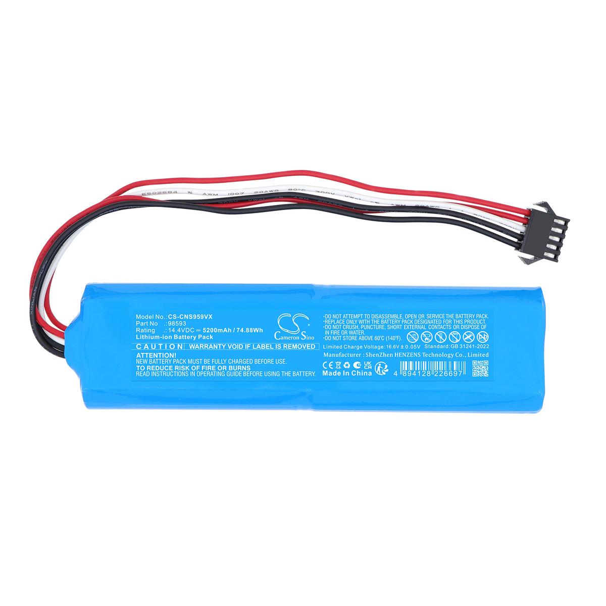 Replacement Battery for Cecotec 9990 Spin Revolution Ultra Power – Vacuum – 5200mAh / 14.4V