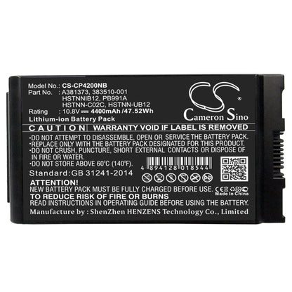 Replacement Battery for Compaq  Business Notebook 4200 – Notebook, Laptop – 4400mAh / 10.8V