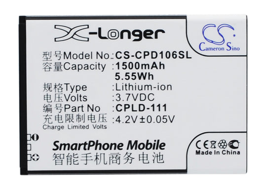 Replacement Battery for Coolpad 5213 – Mobile, SmartPhone – 1500mAh / 3.7V